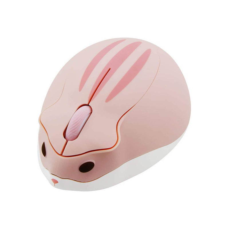 Sunffice Cute Hamster Mouse,Wireless Mouse 2.4 Ghz 1200 DPI Less Noise Cartoon Animal Shape Portable Optical Mice with USB Receiver for Notebook Windows Computer PC Laptop Gift Kids(Pink) - Image 1